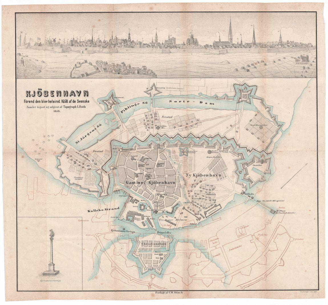 Kort over København før svenskernes belejring