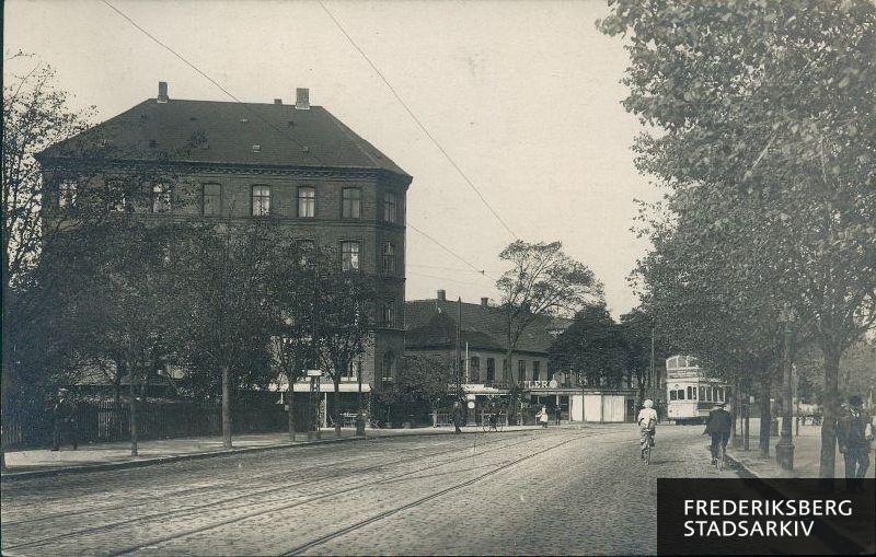 Vodroffsvejs og 'Svineryggen's udmunding i Ladegaardsvej (Aaboulevard) set fra Gyldenløvsgade