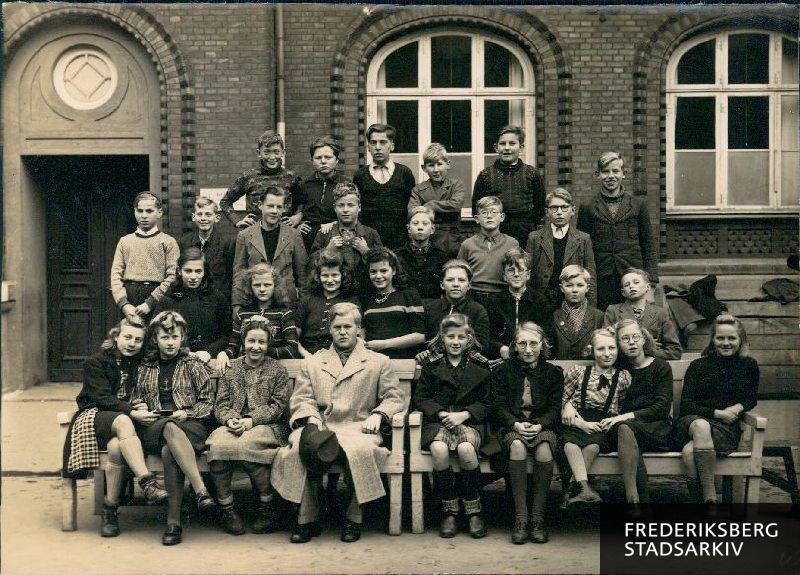 Skolen på Godthåbsvej, 1. kl., ca. 1940.
