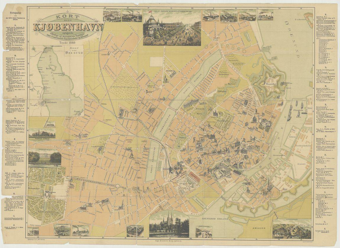 Kort over københavn med offentlige og monumentale bygninger