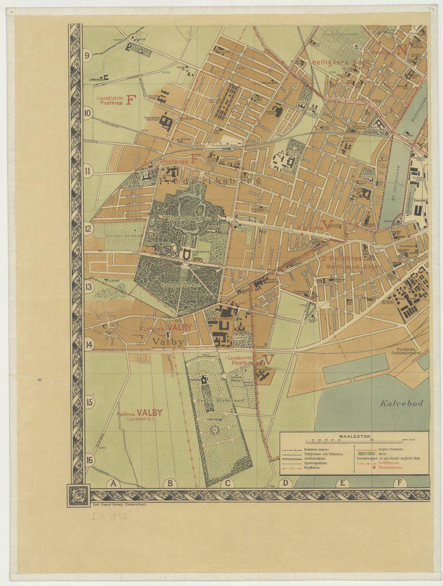 Kort over København og Frederiksberg - del 3 af 4