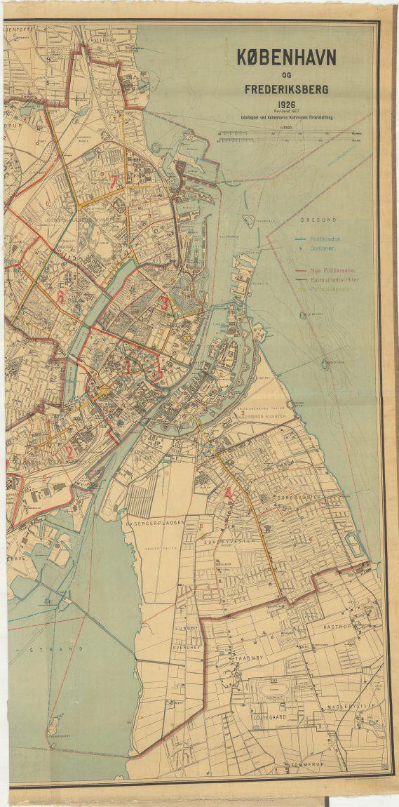 Kort over København og Frederiksberg med politikredse - del 2
