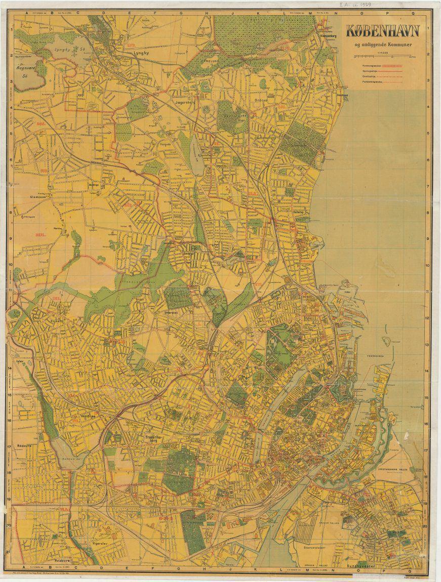 Kort Over København Og Omliggende Kommuner - Kbhbilleder.dk