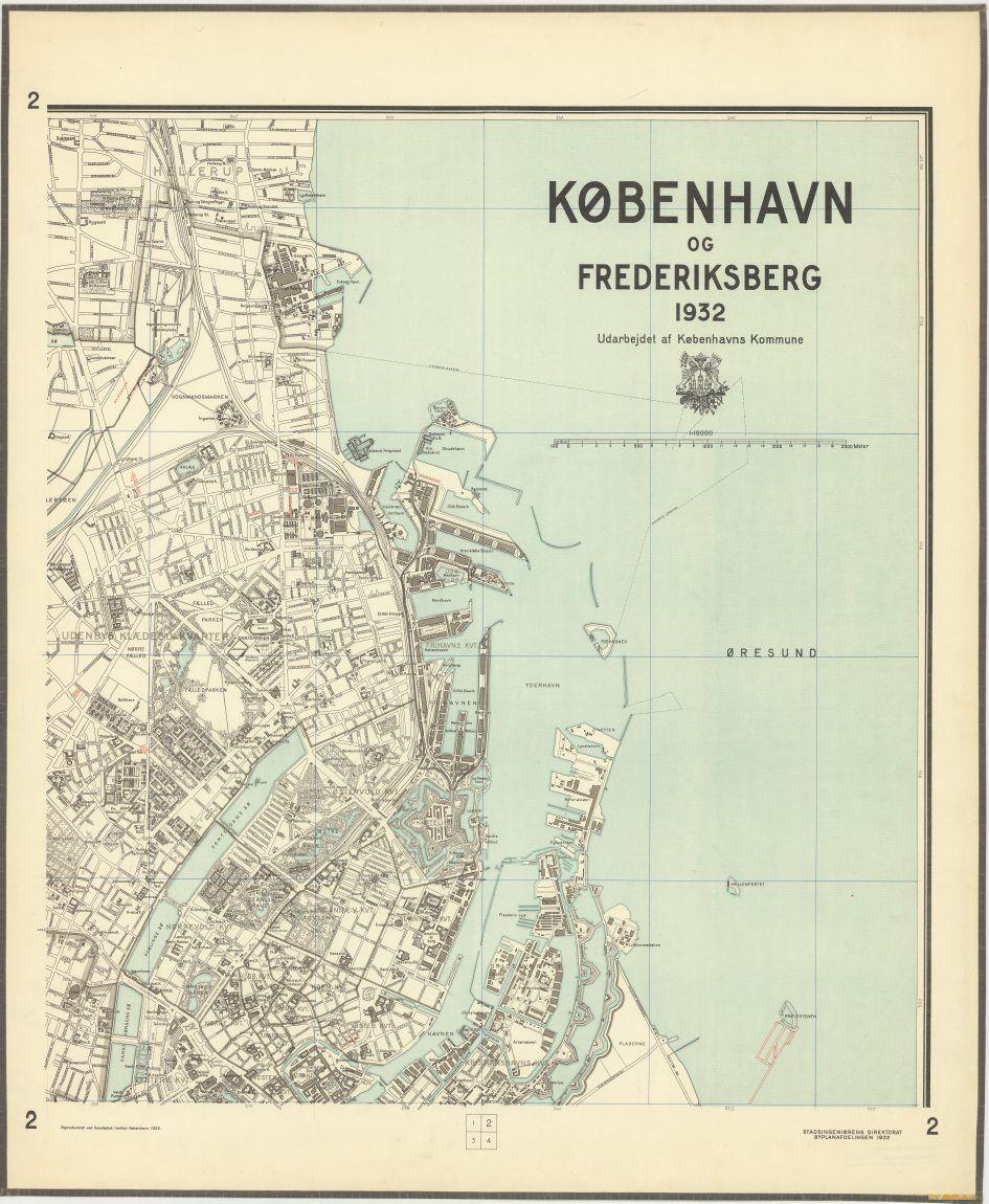 Kort over København og Frederiksberg - del 2