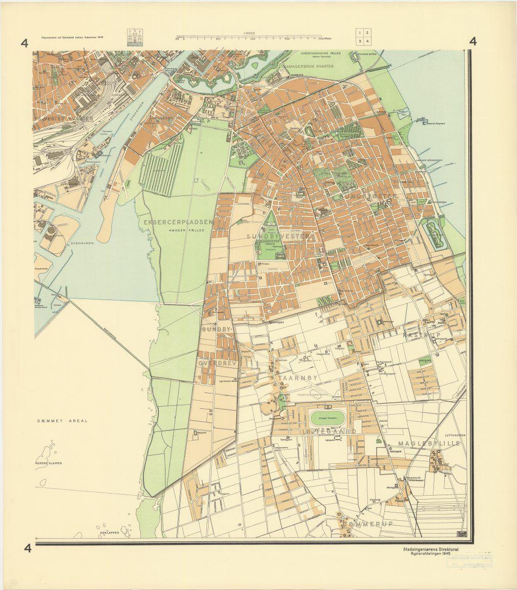 Kort over København og Frederiksberg - del 4