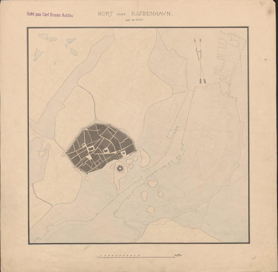 Kort over København ca. 1500