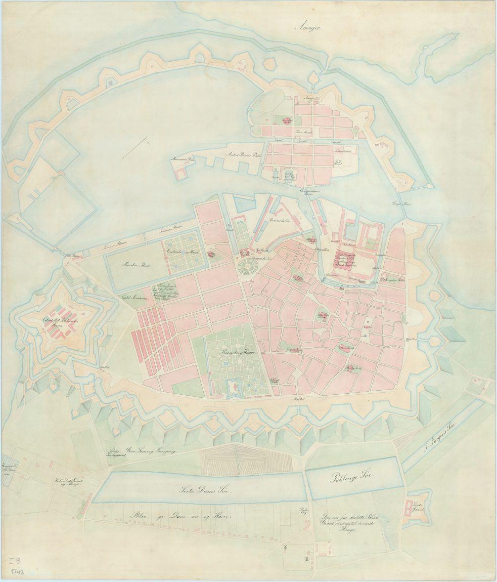 Kort over København og Christianshavn