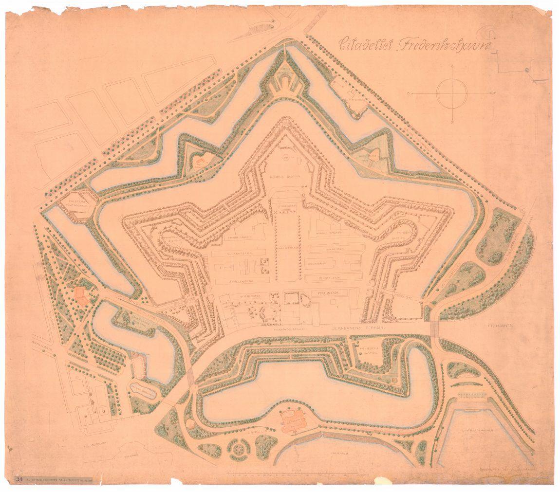 Forslag til parkanlæg udenom Kastellet (incl. Langelinie)