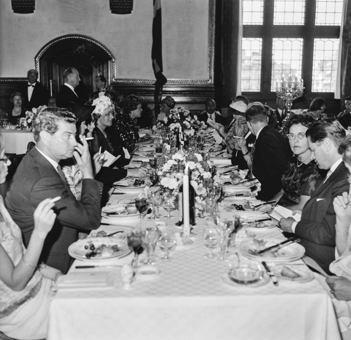 Frokost på Rådhuset for Tunesiens præsident Bourguiba