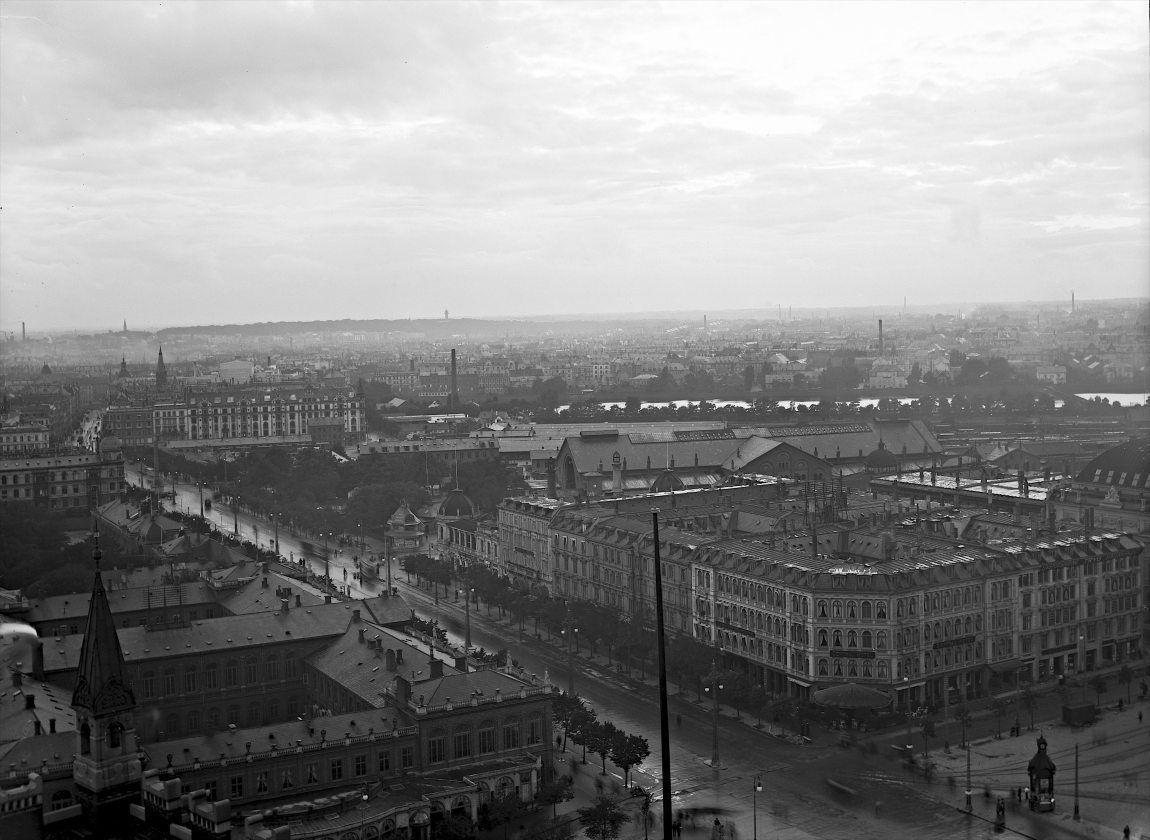 Udsigt over Vesterbro fra Rådhustårnet