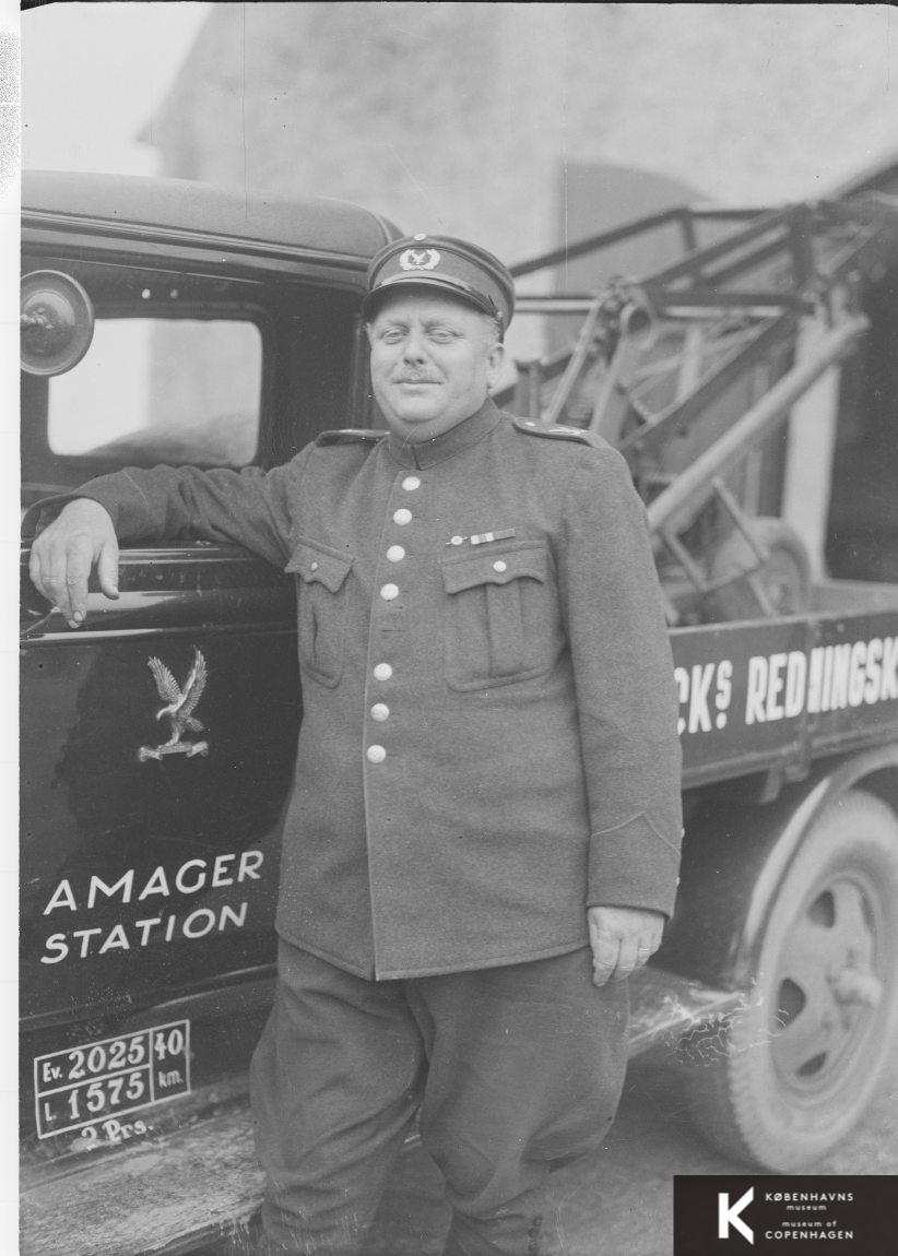 Falck-kranvogn fra Amager Station