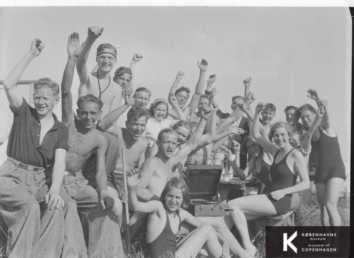 Fællesbillede på stranden